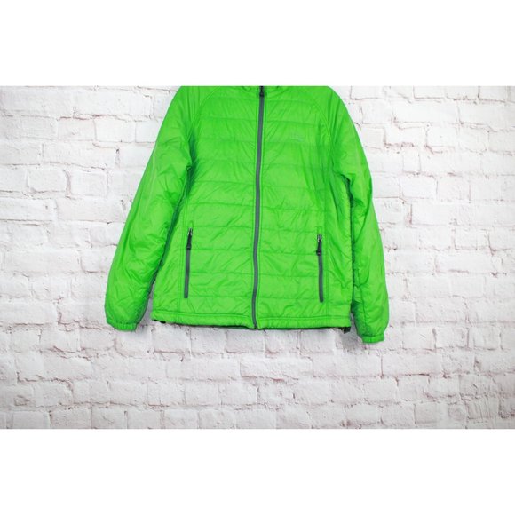 LL Bean Lime Green Nylon Full Zipper Light Weight Winter Jacket Size M - Picture 2 of 9